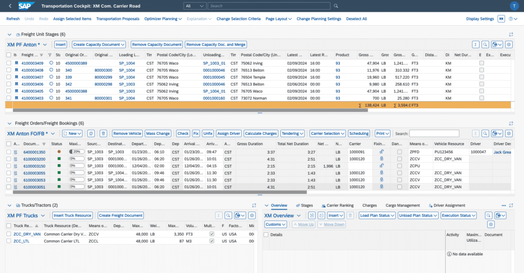 SAP Transportation Management - Transportation Cockpit